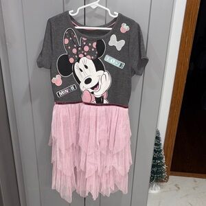 Disney Minnie Mouse Charcoal and Pink Layered Dress